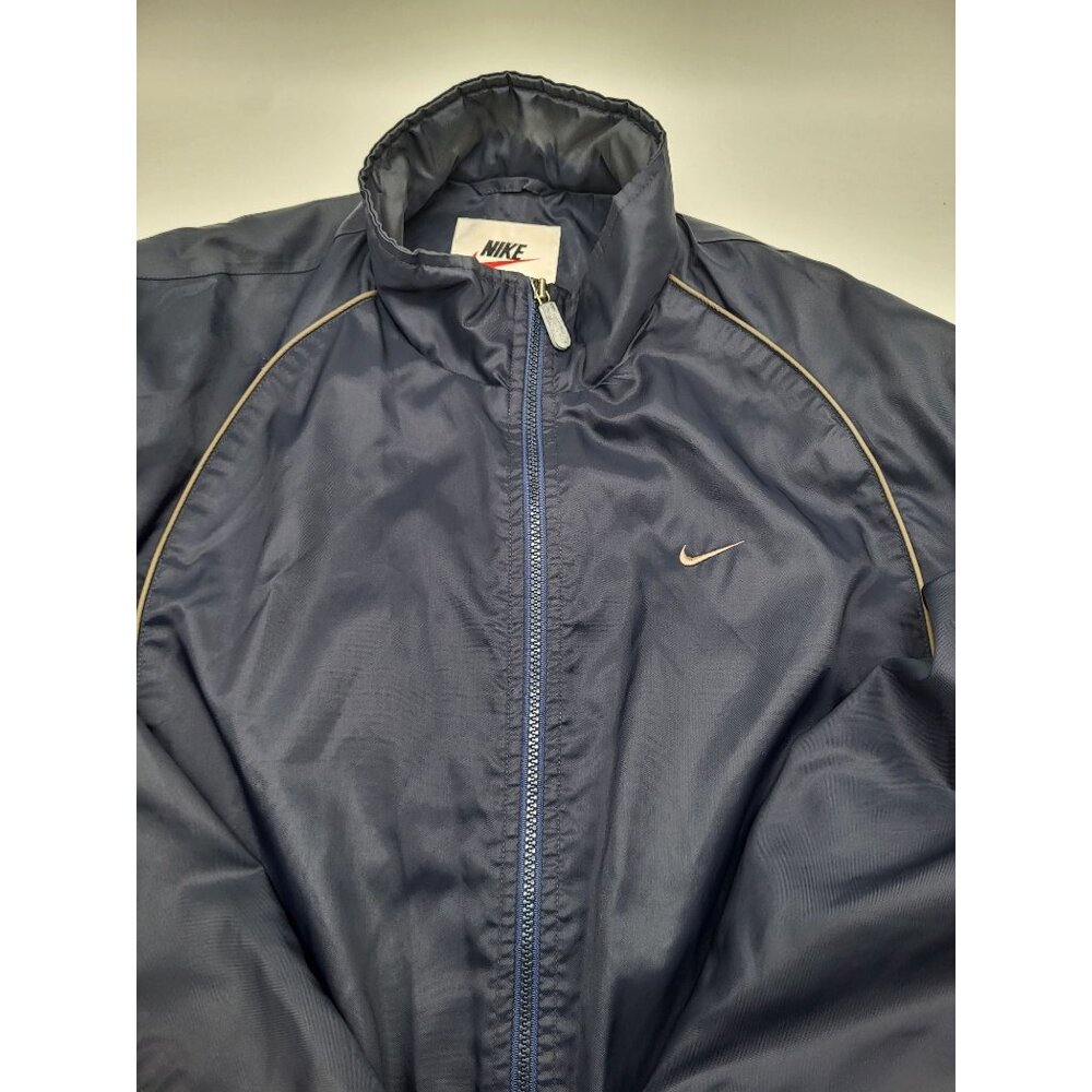 NIKE Men's M Navy Blue Windbreaker Full Zip Jacket VTG 90's Coach Track 920220 - Picture 12 of 12